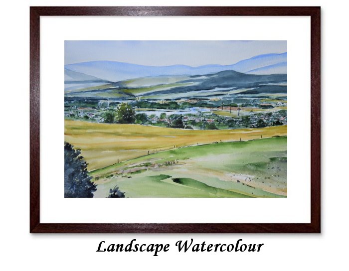 Landscape Watercolour Framed Print